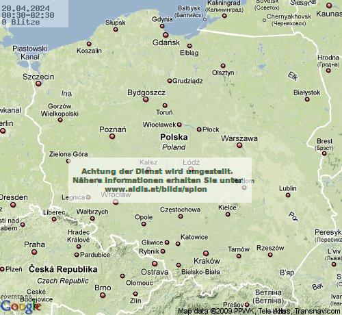 Lightning Poland 00:30 UTC Fri 19 Apr