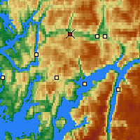Nearby Forecast Locations - Evanger - Map