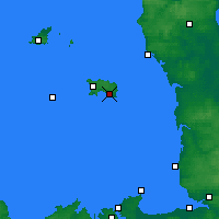 Nearby Forecast Locations - St Helier - Mapa