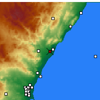 Nearby Forecast Locations - Castellón de la Plana - Mapa