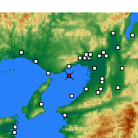 Nearby Forecast Locations - Kobe Airport - Mapa