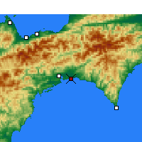 Nearby Forecast Locations - Kōchi Airport - Mapa