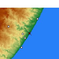 Nearby Forecast Locations - Port Shepstone - Mapa