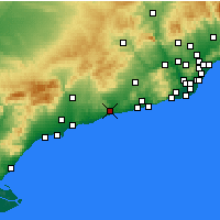 Nearby Forecast Locations - El Vendrell - Mapa