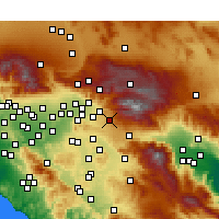 Nearby Forecast Locations - Yucaipa - Mapa
