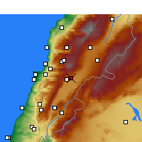 Nearby Forecast Locations - Zahlé - Map