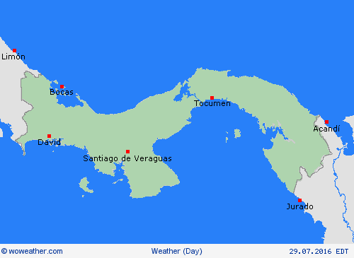 visión general Panama Central America Mapas de pronósticos