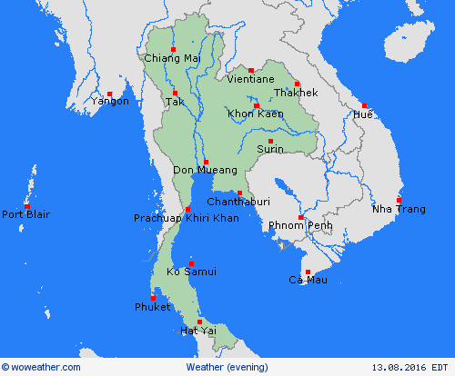 visión general Thailand Asia Mapas de pronósticos
