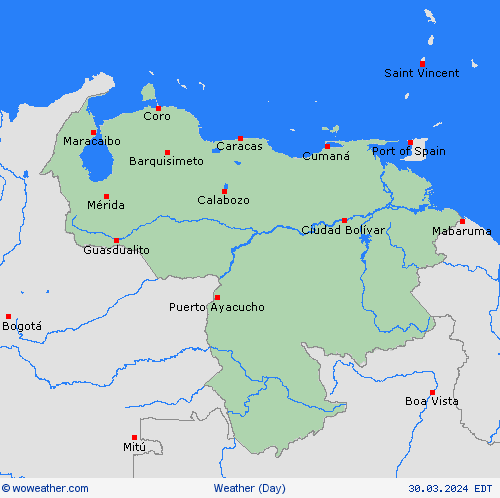 visión general Venezuela South America Mapas de pronósticos