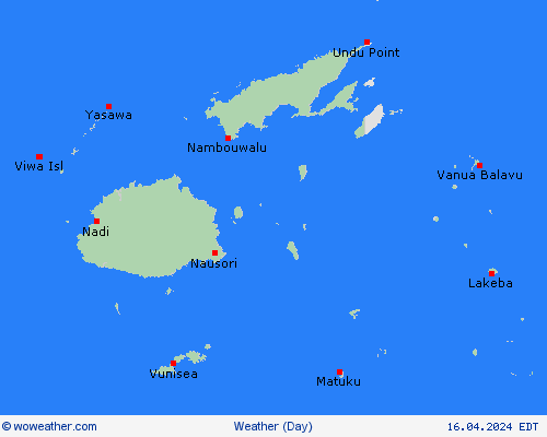 visión general Fiji Oceania Mapas de pronósticos