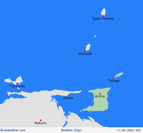 visión general Trinidad and Tobago South America Mapas de pronósticos