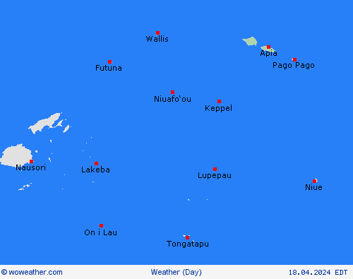 visión general Samoa Oceania Mapas de pronósticos