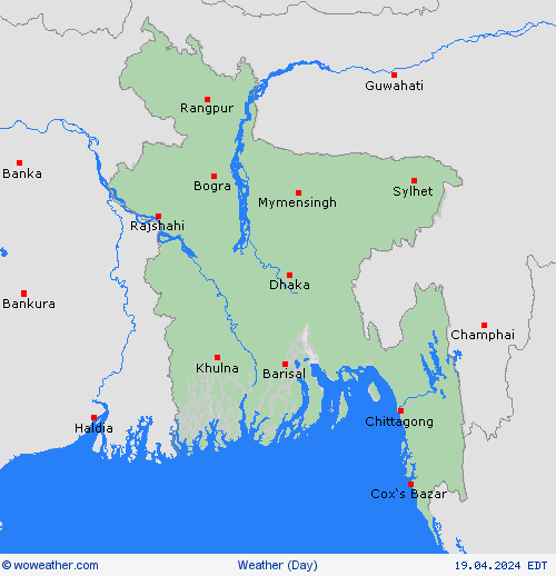 visión general Bangladesh Asia Mapas de pronósticos