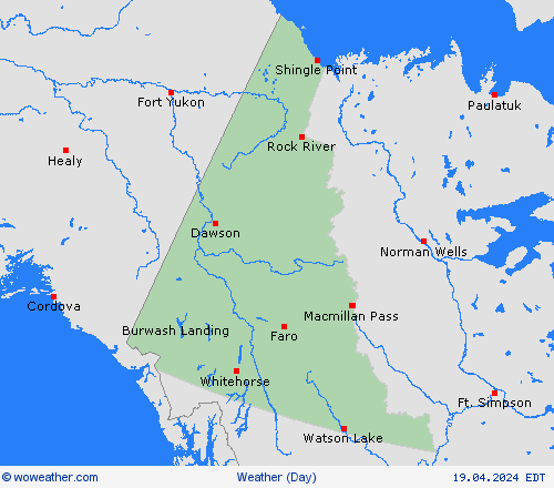 visión general Yukon North America Mapas de pronósticos