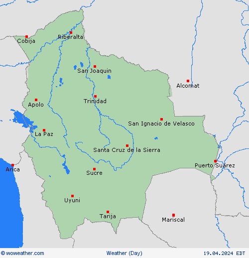 visión general Bolivia South America Mapas de pronósticos