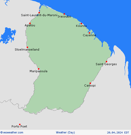 visión general French Guiana South America Mapas de pronósticos