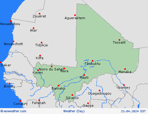visión general Mali Africa Mapas de pronósticos