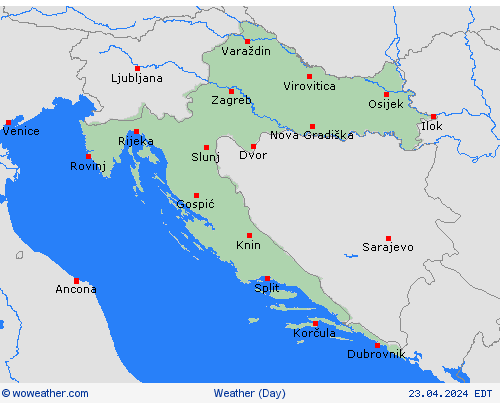 visión general Croatia Europe Mapas de pronósticos