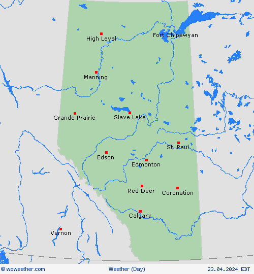 visión general Alberta North America Mapas de pronósticos