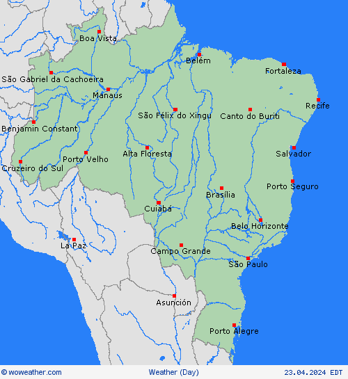 visión general Brazil South America Mapas de pronósticos