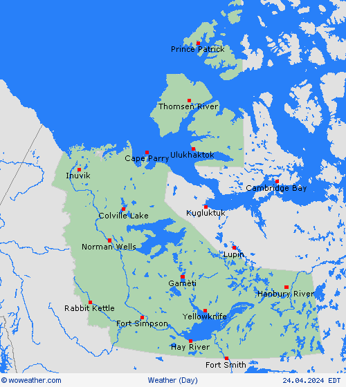 visión general Northwest Territories North America Mapas de pronósticos
