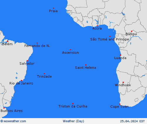 visión general Atlantic Islands Africa Mapas de pronósticos