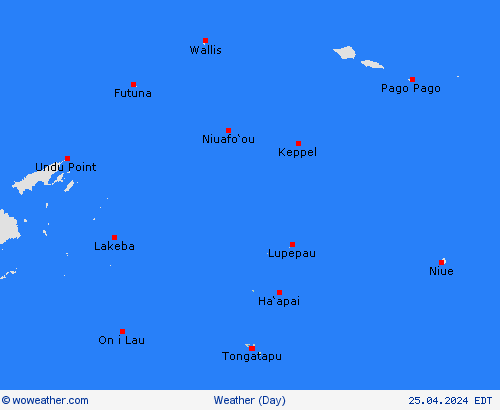 visión general Tonga Islands Oceania Mapas de pronósticos
