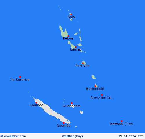 visión general Vanuatu Oceania Mapas de pronósticos