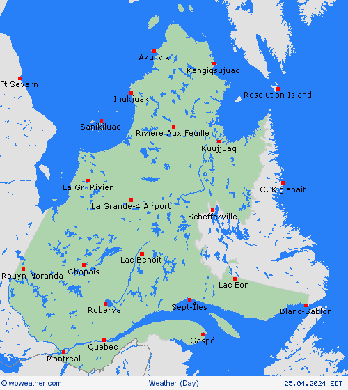 visión general Quebec North America Mapas de pronósticos