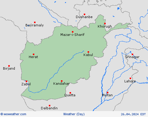 visión general Afghanistan Asia Mapas de pronósticos