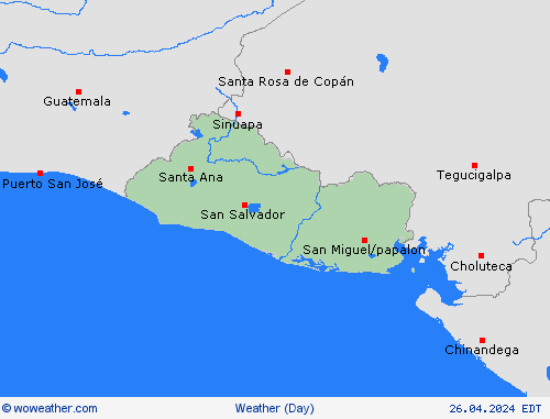 visión general El Salvador Central America Mapas de pronósticos