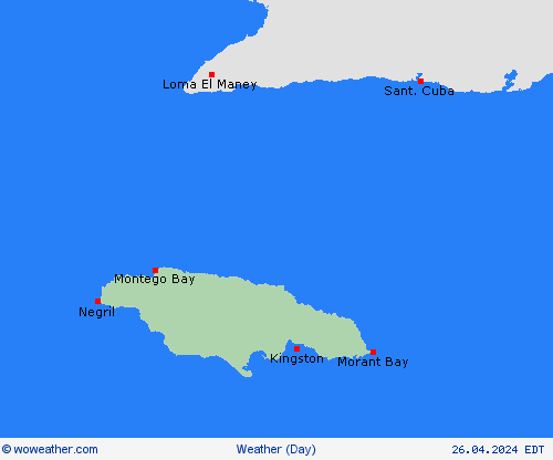 visión general Jamaica Central America Mapas de pronósticos