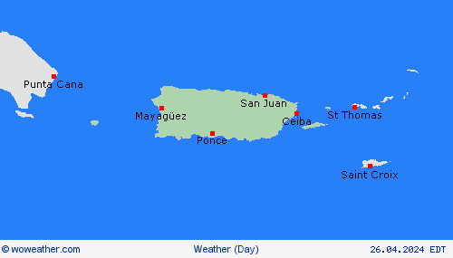 visión general Puerto Rico Central America Mapas de pronósticos