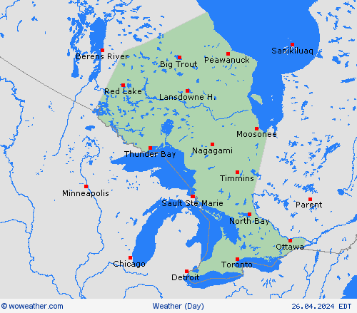 visión general Ontario North America Mapas de pronósticos