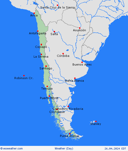 visión general Chile South America Mapas de pronósticos