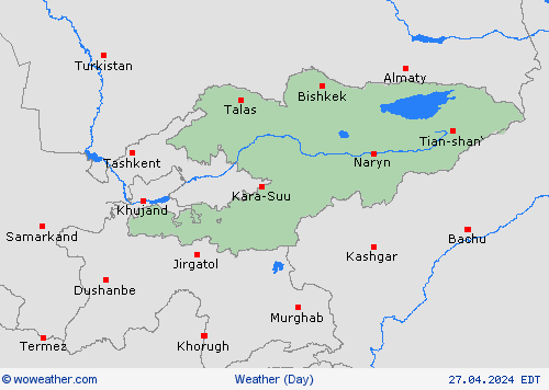 visión general Kyrgyzstan Asia Mapas de pronósticos