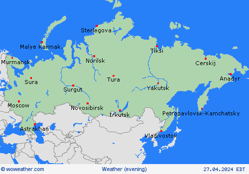 visión general Russian Feder. Asia Mapas de pronósticos