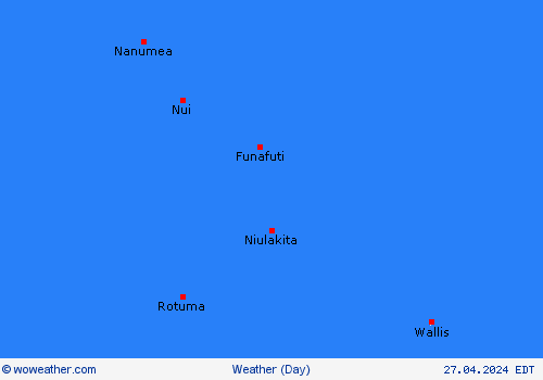 visión general Tuvalu Oceania Mapas de pronósticos