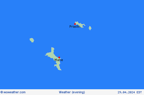 visión general Seychelles Africa Mapas de pronósticos
