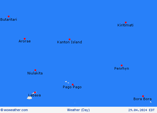 visión general Kiribati Oceania Mapas de pronósticos