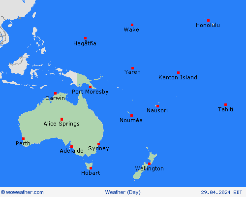 visión general  Oceania Mapas de pronósticos