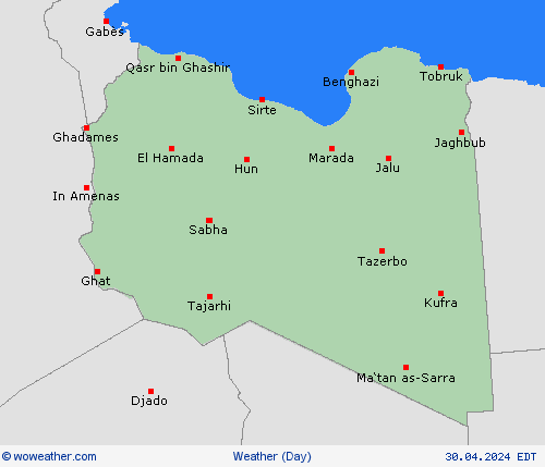 visión general Libya Africa Mapas de pronósticos