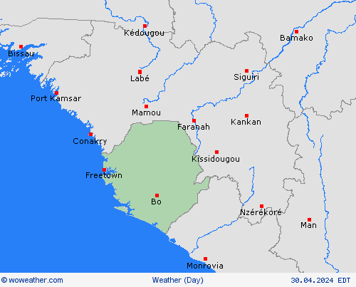 visión general Sierra Leone Africa Mapas de pronósticos
