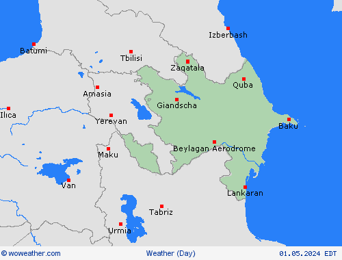 visión general Azerbaijan Asia Mapas de pronósticos