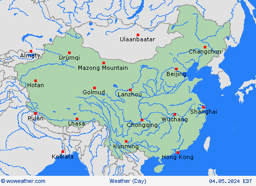 visión general China Asia Mapas de pronósticos