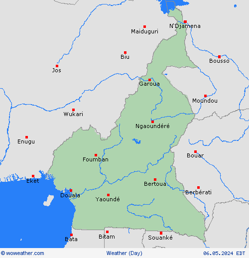 visión general Cameroon Africa Mapas de pronósticos