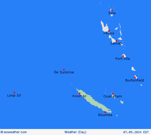 visión general New Caledonia Oceania Mapas de pronósticos