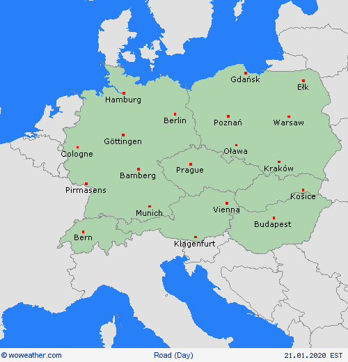 estado de la vía  Europe Mapas de pronósticos