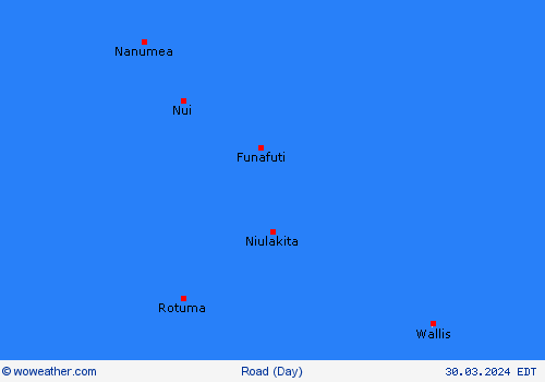 estado de la vía Tuvalu Oceania Mapas de pronósticos