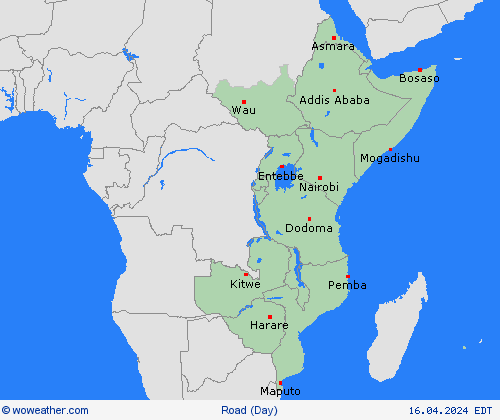 estado de la vía  Africa Mapas de pronósticos